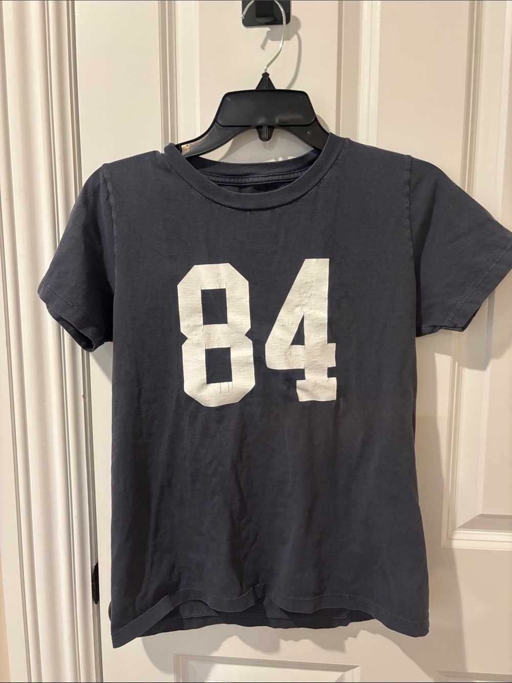 Brandy Melville John Galt Navy Blue Tee with White '84 Graphic